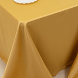 90x132inch Champagne Seamless Lamour Satin Rectangle Tablecloth for 6 Foot Table