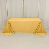 90x132inch Champagne Seamless Lamour Satin Rectangle Tablecloth for 6 Foot Table