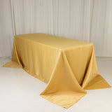 90x132inch Champagne Seamless Lamour Satin Rectangle Tablecloth for 6 Foot Table