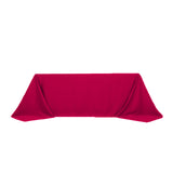 90x132inch Fuchsia Seamless Lamour Satin Rectangle Tablecloth for 6 Foot Table