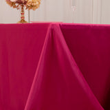 90x132inch Fuchsia Seamless Lamour Satin Rectangle Tablecloth for 6 Foot Table