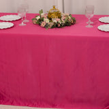 90x132inch Fuchsia Seamless Lamour Satin Rectangle Tablecloth for 6 Foot Table