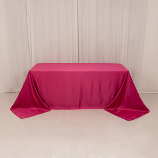 <h3 style="margin-left:0px;"><strong>Luxurious Fuchsia Lamour Satin Rectangle Tablecloth</strong>