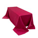 90x132inch Fuchsia Seamless Lamour Satin Rectangle Tablecloth for 6 Foot Table