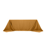 90x132inch gold Seamless Lamour Satin Rectangle Tablecloth for 6 Foot Table