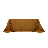 90x132inch gold Seamless Lamour Satin Rectangle Tablecloth for 6 Foot Table