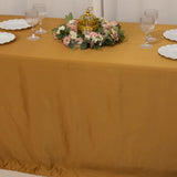 90x132inch gold Seamless Lamour Satin Rectangle Tablecloth for 6 Foot Table