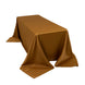 90x132inch gold Seamless Lamour Satin Rectangle Tablecloth for 6 Foot Table