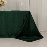 90x132inch Hunter Emerald Green Seamless Lamour Satin Rectangle Tablecloth for 6 Foot Table