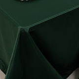 90x132inch Hunter Emerald Green Seamless Lamour Satin Rectangle Tablecloth for 6 Foot Table