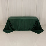 90x132inch Hunter Emerald Green Seamless Lamour Satin Rectangle Tablecloth for 6 Foot Table