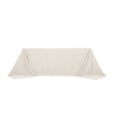 90x132inch Ivory Seamless Lamour Satin Rectangle Tablecloth for 6 Foot Table