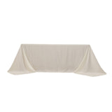 90x132inch Ivory Seamless Lamour Satin Rectangle Tablecloth for 6 Foot Table