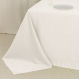 90x132inch Ivory Seamless Lamour Satin Rectangle Tablecloth for 6 Foot Table