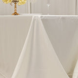 90x132inch Ivory Seamless Lamour Satin Rectangle Tablecloth for 6 Foot Table