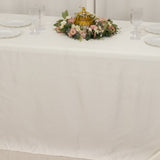 90x132inch Ivory Seamless Lamour Satin Rectangle Tablecloth for 6 Foot Table