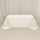 90x132inch Ivory Seamless Lamour Satin Rectangle Tablecloth for 6 Foot Table