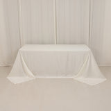 90x132inch Ivory Seamless Lamour Satin Rectangle Tablecloth for 6 Foot Table