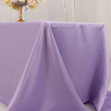 90x132inch Lavender Lilac Seamless Lamour Satin Rectangle Tablecloth for 6 Foot Table