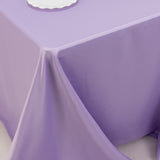 90x132inch Lavender Lilac Seamless Lamour Satin Rectangle Tablecloth for 6 Foot Table