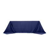 90x132inch navy blue Seamless Lamour Satin Rectangle Tablecloth for 6 Foot Table