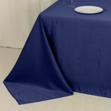 90x132inch navy blue Seamless Lamour Satin Rectangle Tablecloth for 6 Foot Table