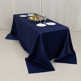 90x132inch navy blue Seamless Lamour Satin Rectangle Tablecloth for 6 Foot Table