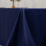 90x132inch navy blue Seamless Lamour Satin Rectangle Tablecloth for 6 Foot Table