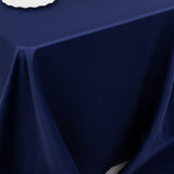 90x132inch navy blue Seamless Lamour Satin Rectangle Tablecloth for 6 Foot Table