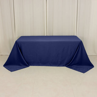 <h3 style="margin-left:0px;"><strong>Luxurious Navy Blue Lamour Satin Rectangle Tablecloth</strong>