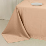 90x132inch nude Seamless Lamour Satin Rectangle Tablecloth for 6 Foot Table