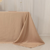 90x132inch nude Seamless Lamour Satin Rectangle Tablecloth for 6 Foot Table