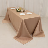 90x132inch nude Seamless Lamour Satin Rectangle Tablecloth for 6 Foot Table