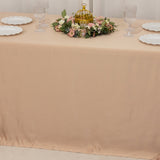 90x132inch nude Seamless Lamour Satin Rectangle Tablecloth for 6 Foot Table