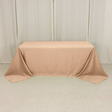 90x132inch nude Seamless Lamour Satin Rectangle Tablecloth for 6 Foot Table