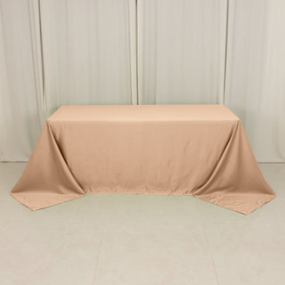 <h3 style="margin-left:0px;"><strong>Luxurious Nude Lamour Satin Rectangle Tablecloth</strong>