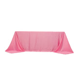 90x132inch pink Seamless Lamour Satin Rectangle Tablecloth for 6 Foot Table