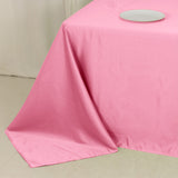 90x132inch pink Seamless Lamour Satin Rectangle Tablecloth for 6 Foot Table