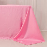 90x132inch pink Seamless Lamour Satin Rectangle Tablecloth for 6 Foot Table