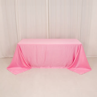 <h3 style="margin-left:0px;"><strong>Luxurious Pink Lamour Satin Rectangle Tablecloth</strong>