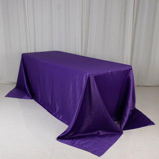 <h3 style="margin-left:0px;"><strong>Luxurious Purple Lamour Satin Rectangle Tablecloth</strong>