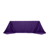 90x132inch Purple Seamless Lamour Satin Rectangle Tablecloth for 6 Foot Table