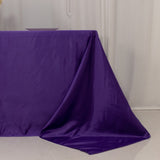 90x132inch Purple Seamless Lamour Satin Rectangle Tablecloth for 6 Foot Table