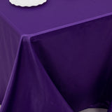 90x132inch Purple Seamless Lamour Satin Rectangle Tablecloth for 6 Foot Table