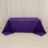 90x132inch Purple Seamless Lamour Satin Rectangle Tablecloth for 6 Foot Table