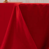 90x132inch Red Seamless Lamour Satin Rectangle Tablecloth for 6 Foot Table