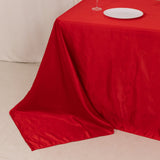 90x132inch Red Seamless Lamour Satin Rectangle Tablecloth for 6 Foot Table