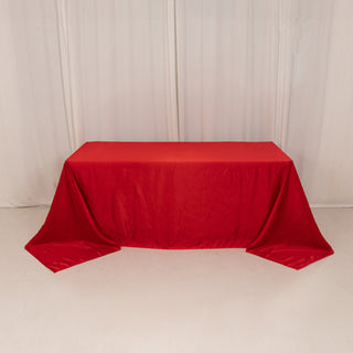 <h3 style="margin-left:0px;"><strong>Luxurious Red Lamour Satin Rectangle Tablecloth</strong>