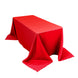 90x132inch Red Seamless Lamour Satin Rectangle Tablecloth for 6 Foot Table