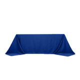 90x132inch Royal Blue Seamless Lamour Satin Rectangle Tablecloth for 6 Foot Table